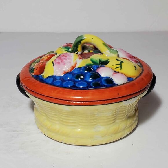 Gold Castle Fruit Trinket Box Japan Vintage - Picture 2 of 9